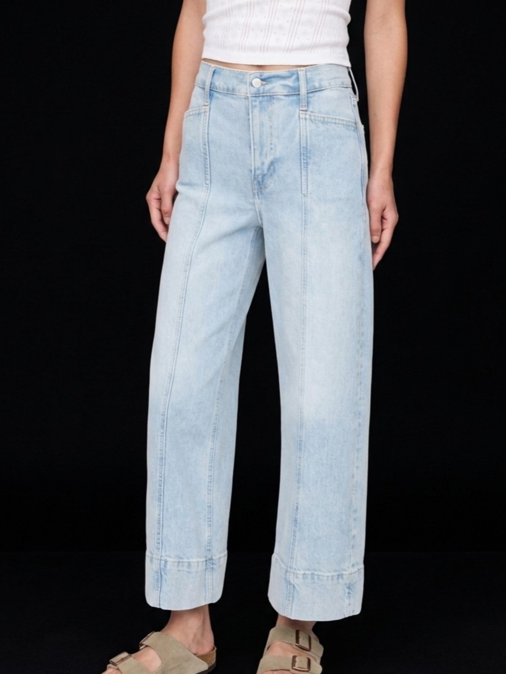 Gap High Rise Stride Ankle Wide Leg Jeans Light Wash 27 / 4P